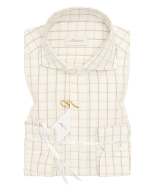 Camisa casual manga larga cuadros beige by MIRTO | 08420_0050_1