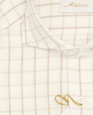 Camisa casual manga larga cuadros beige by MIRTO | 08420_0050_2