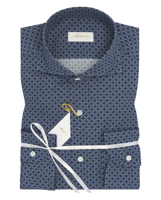 Camisa casual manga larga estampado azul by MIRTO | 08426_0050_1