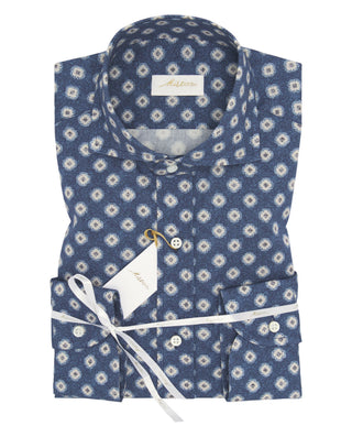 Camisa casual manga larga estampado azul by MIRTO | 08430_0050_1