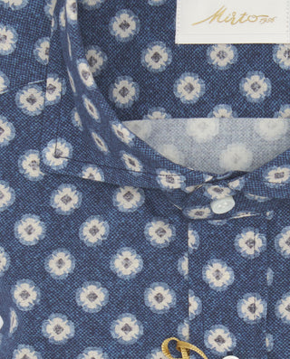 Camisa casual manga larga estampado azul by MIRTO | 08430_0050_2