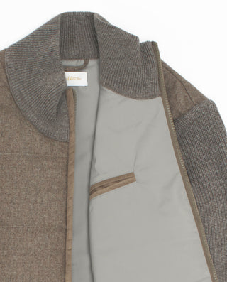 Camel Flannel-Padded Zip Jacket