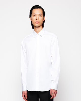 Camisa blanca semi-entallada puño doble by MIRTO