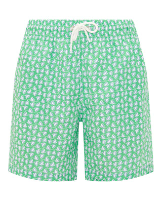 Bañador estampado peces verde y blanco