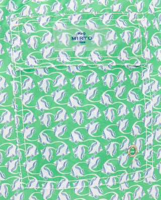 Bañador estampado peces verde y blanco