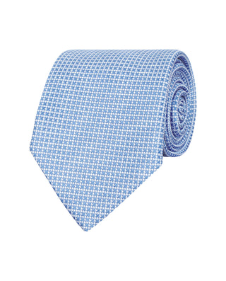 Corbata jacquard de seda natural azul by MIRTO