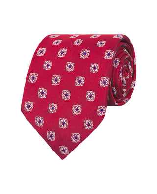 Corbata jacquard de seda natural rojo by MIRTO