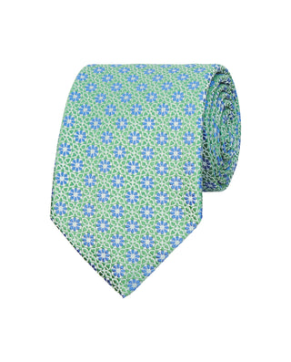 Corbata jacquard de seda natural verde by MIRTO