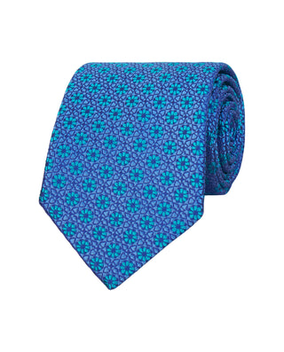 Corbata jacquard de seda natural azul by MIRTO