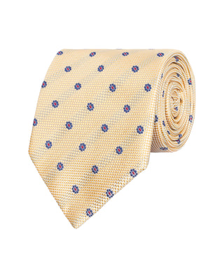 Corbata jacquard de seda natural beige by MIRTO