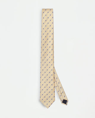 Corbata jacquard de seda natural beige by MIRTO