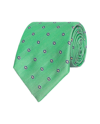 Corbata jacquard de seda natural verde by MIRTO