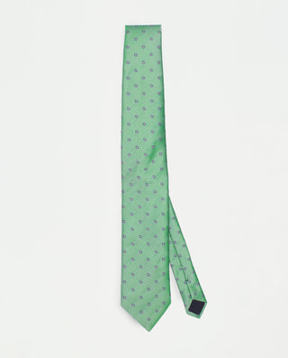 Corbata jacquard de seda natural verde by MIRTO