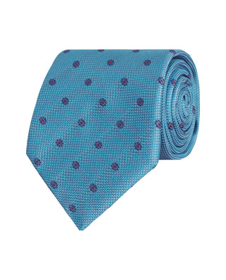 Corbata jacquard de seda natural turquesa by MIRTO