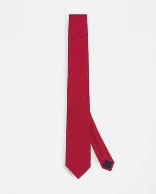 Corbata jacquard de seda natural rojo by MIRTO