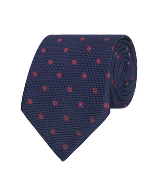 Corbata jacquard de seda natural marino by MIRTO