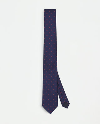 Corbata jacquard de seda natural marino by MIRTO