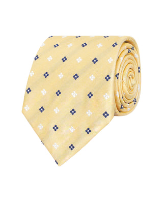Corbata jacquard de seda natural amarillo by MIRTO