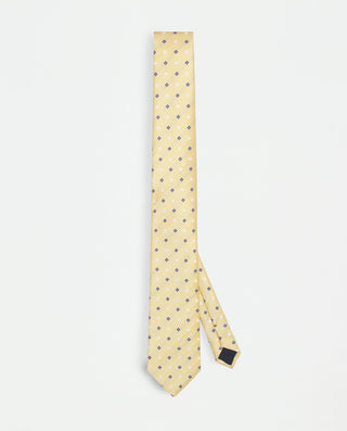 Corbata jacquard de seda natural amarillo by MIRTO