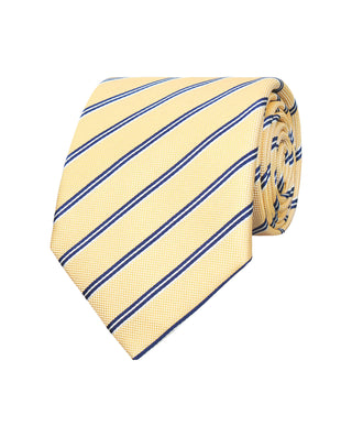 Corbata jacquard de seda natural amarillo by MIRTO