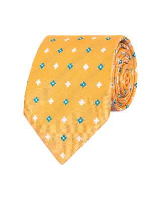 Corbata jacquard de seda natural naranja by MIRTO