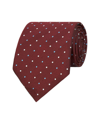 Corbata jacquard de seda natural granate by MIRTO