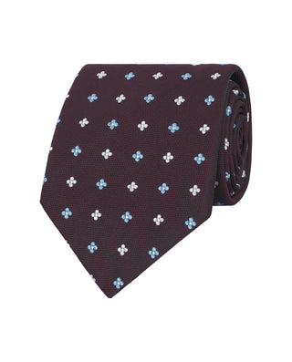 Corbata jacquard de seda natural granate by MIRTO