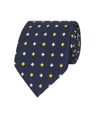 Corbata jacquard de seda natural marino by MIRTO
