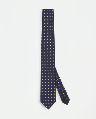 Corbata jacquard de seda natural marino by MIRTO