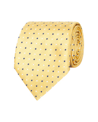 Corbata jacquard de seda natural amarillo by MIRTO