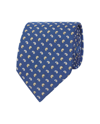 Corbata jacquard de seda natural azul by MIRTO