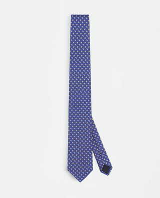 Corbata jacquard de seda natural azul by MIRTO
