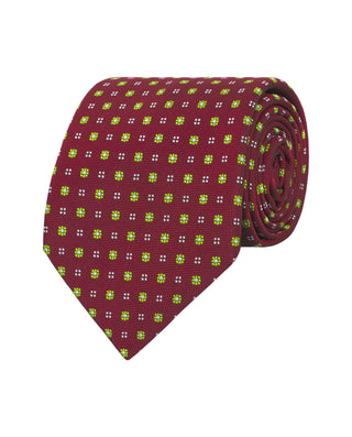 Corbata jacquard de seda natural granate by MIRTO