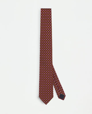 Corbata jacquard de seda natural granate by MIRTO