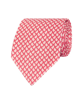 Corbata twill estampado de seda rosa by MIRTO