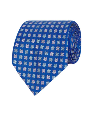 Corbata twill estampado de seda azul by MIRTO
