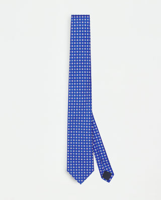 Corbata twill estampado de seda azul by MIRTO