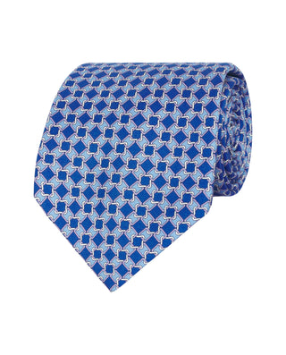 Corbata twill estampado de seda azul by MIRTO