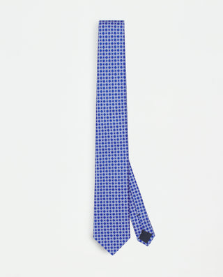 Corbata twill estampado de seda azul by MIRTO