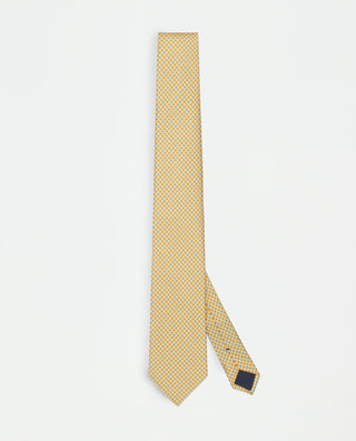 Corbata twill estampado de seda amarillo by MIRTO