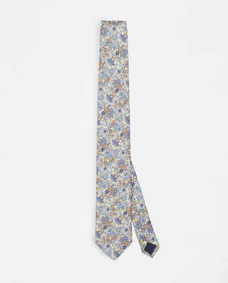 Corbata twill estampado de seda amarillo by MIRTO