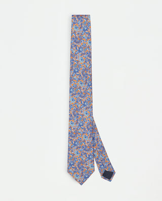 Corbata twill estampado de seda naranja by MIRTO