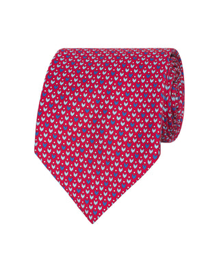 Corbata twill estampado de seda rojo by MIRTO