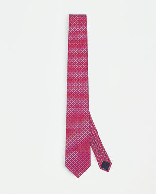 Corbata twill estampado de seda rojo by MIRTO