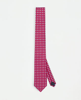 Corbata twill estampado de seda rojo by MIRTO