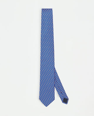 Corbata twill estampado de seda azul by MIRTO