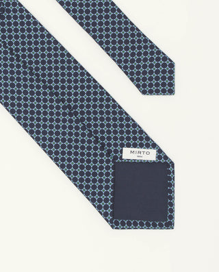 Corbata twill estampado seda natural marino by MIR | 81435_0004_2