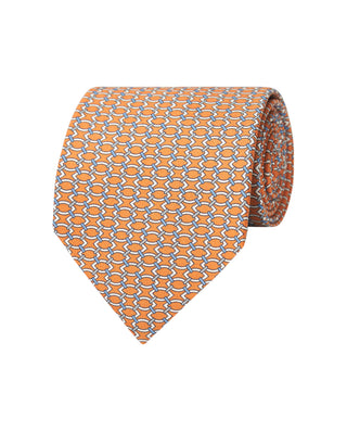 Corbata twill estampado seda natural