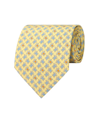 Corbata twill estampado seda natural