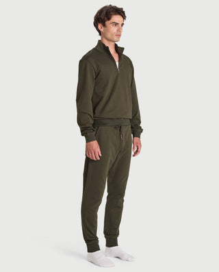 Sudadera cuello perkins algodón orgánico verde
